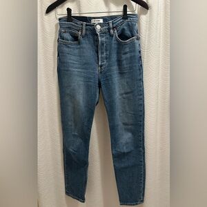 Re/Done Womens High Rise Comfort Stretch Ankle Crop Jeans